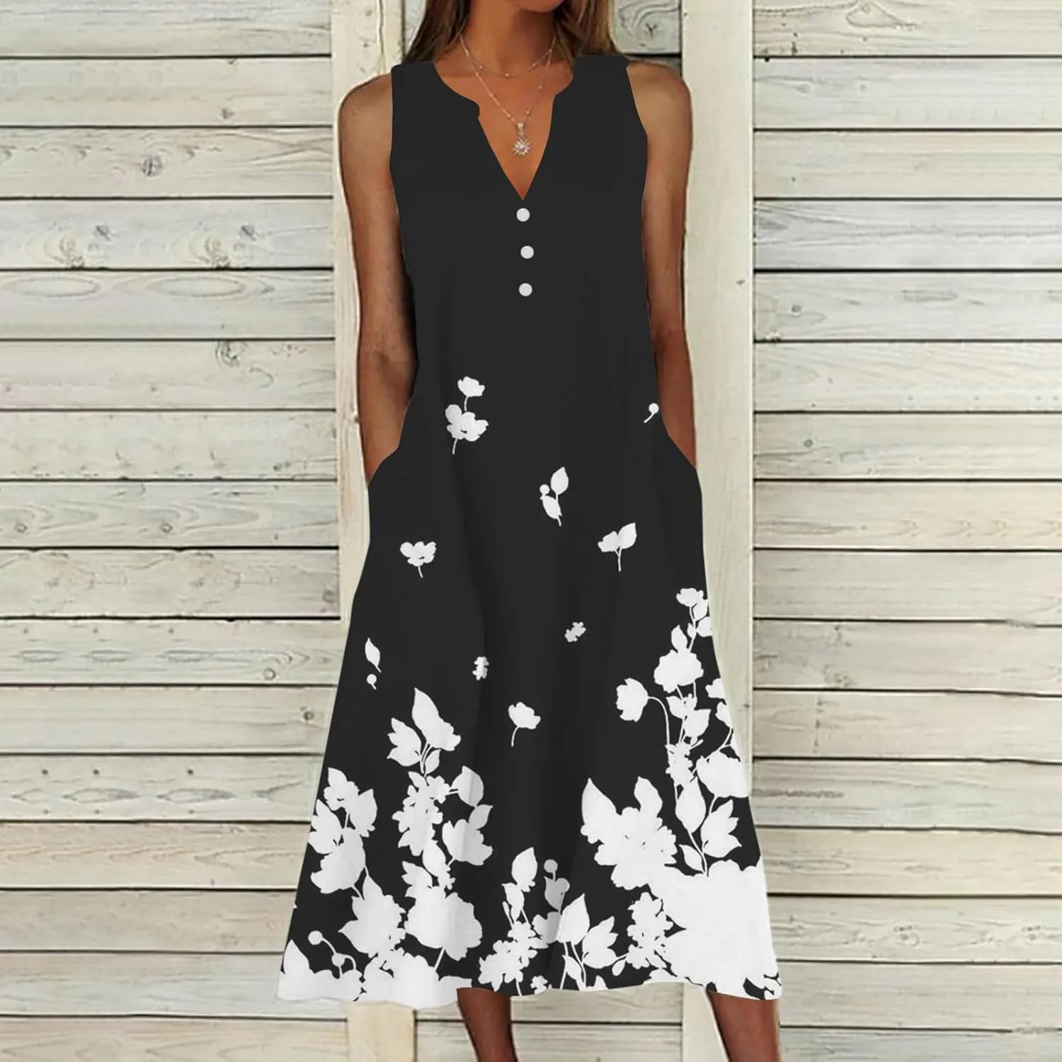 Finelylove Womens Summer Maxi Dresses 2025 Trendy Flowy A Line Beach Floral Plus Size Sundress Loose Fit Boho Long Dress