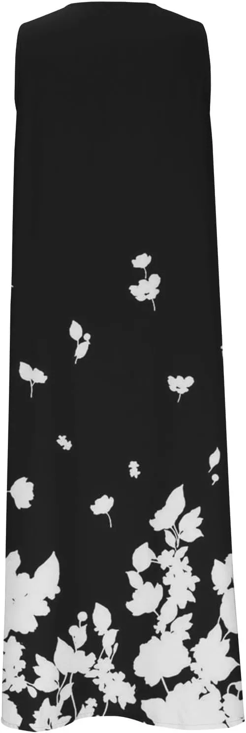 Finelylove Womens Summer Maxi Dresses 2025 Trendy Flowy A Line Beach Floral Plus Size Sundress Loose Fit Boho Long Dress