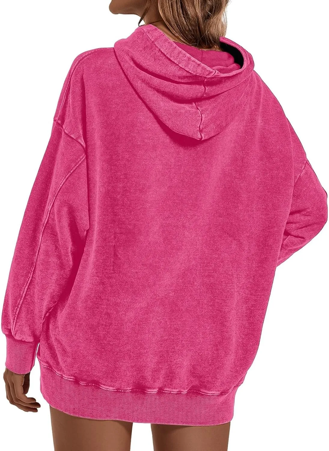 FZVYD Womens Hoodies Pullover Oversized Hoodie Cotton Hooded Couples Vintage 2024 Trendy Washed Streetwear Sweatshirt Tops