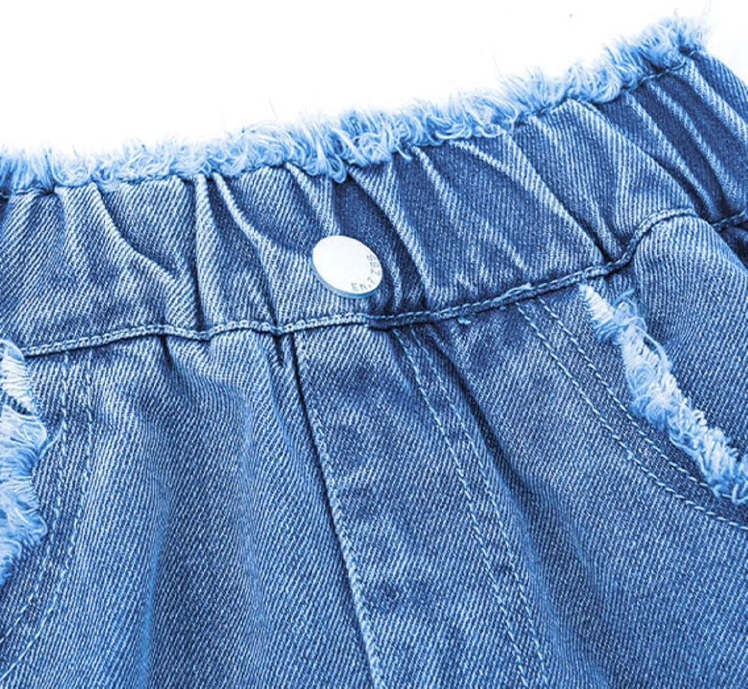 Girls Blue Denim Skirt Kids Casual Trendy Elastic Waist Outfits Zipper Pockets Vintage Maxi Long Skirt