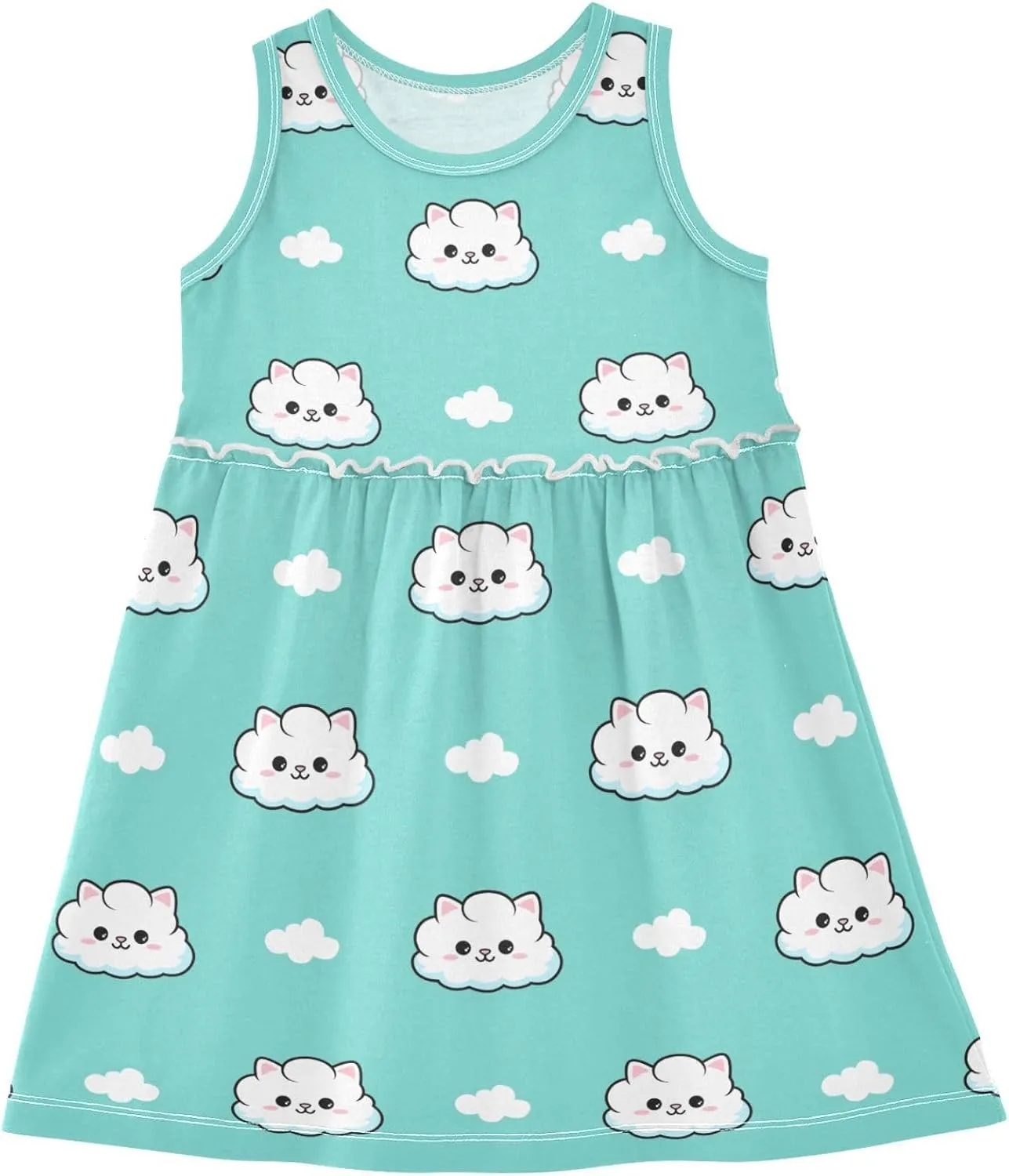 Girls Sleeveless Dress Casual Tank Play Dress Summer Sundress for Toddler Little Girl 2-8 Years