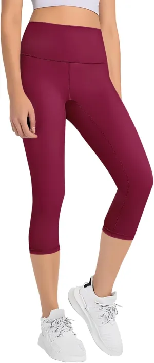 Gnainach Girls Capri Leggings High Waisted Compression Pants Stretch Active Yoga Tights for Kids Teen Workout Running