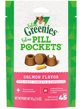 Greenies Pill Pockets Feline Treats Salmon 1.6Oz