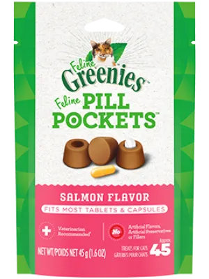 Greenies Pill Pockets Feline Treats Salmon 1.6Oz