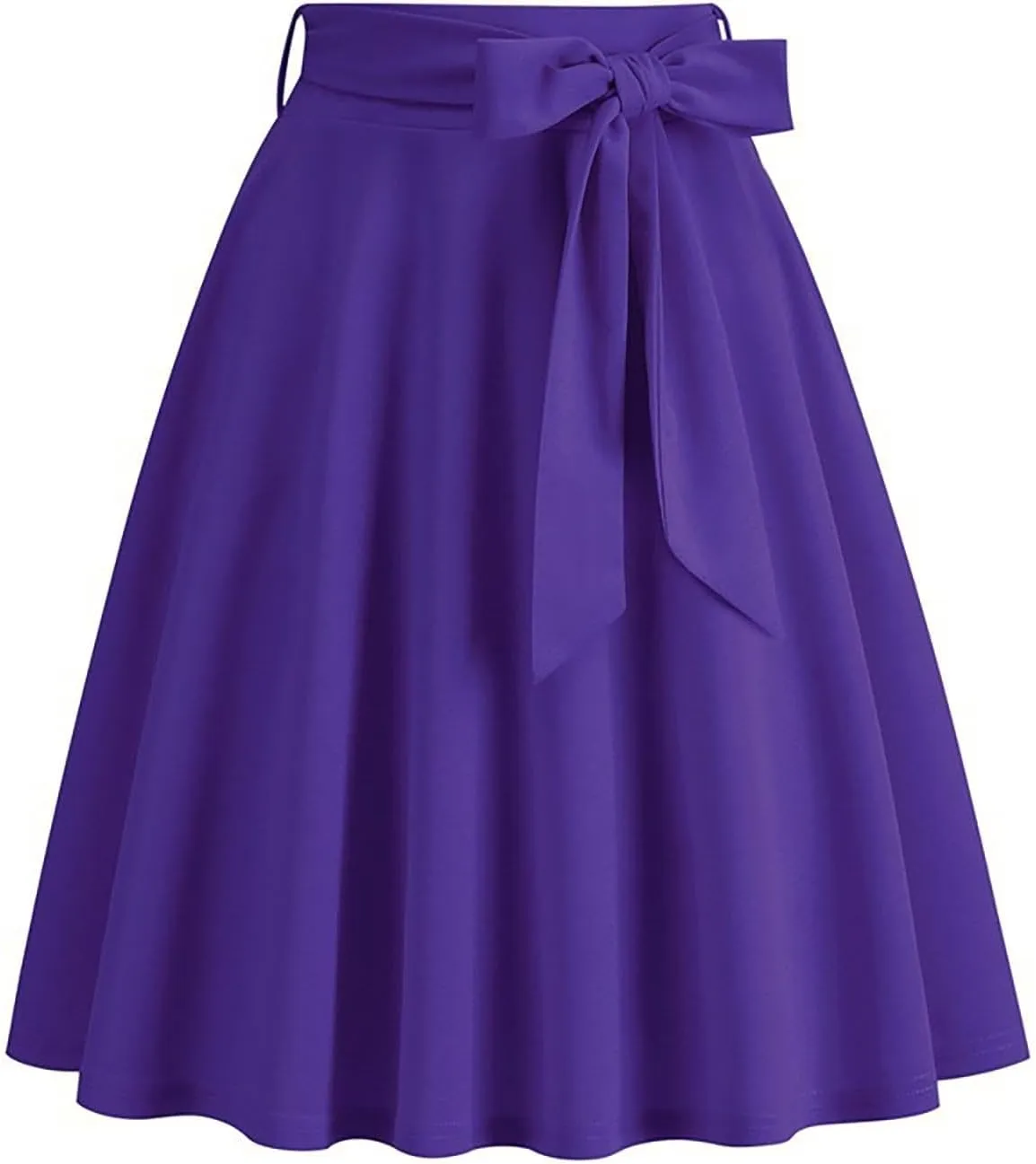 hlysgo Women's High Waist Pleated Midi Skirts 2025 Trendy A-Line Skirt Flowy Swing Skirt with Belt
