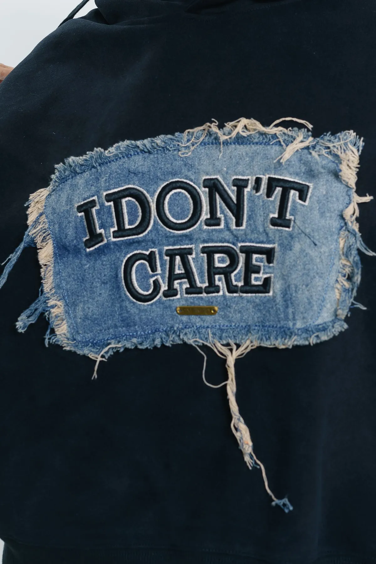 I Don'T Care Black Hoodie