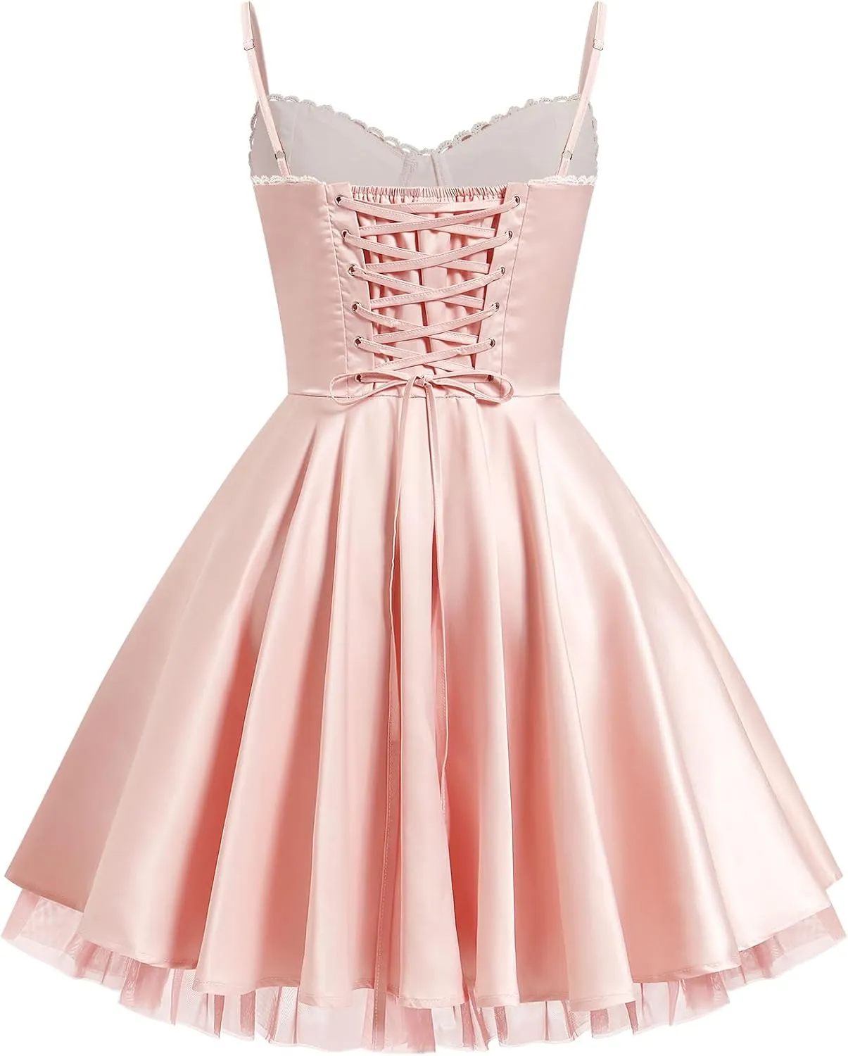 IDOPIP Summer Floral Corset Dress for Women Elegant Sleeveless Boho Mini Sundress Spaghetti Straps Ruffle Wedding Guest Dress