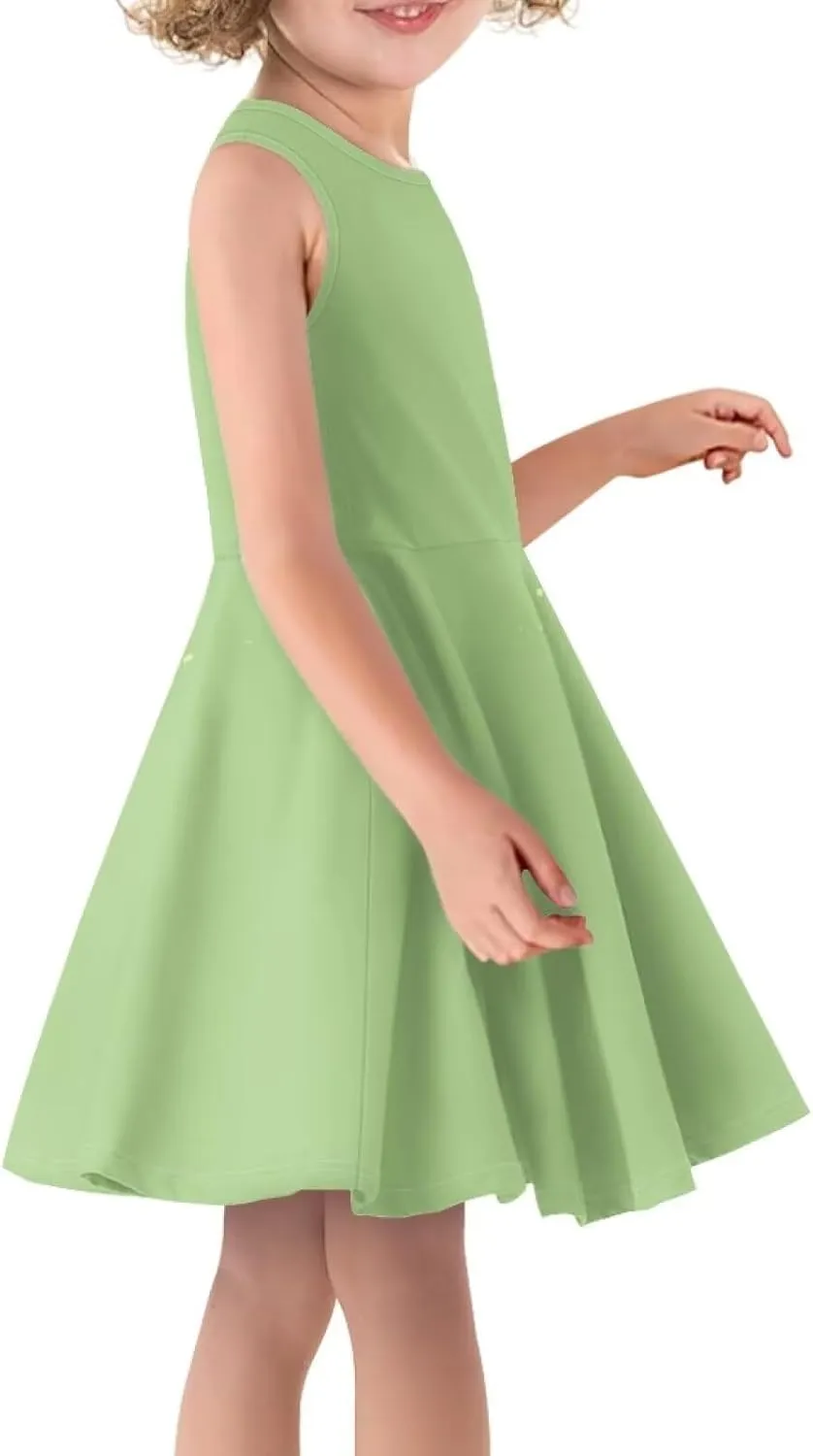 Kids Casual Dress for Girls Cute Outfits Sleeveless Clothes Size 3-16