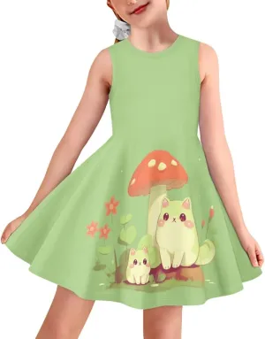 Kids Casual Dress for Girls Cute Outfits Sleeveless Clothes Size 3-16