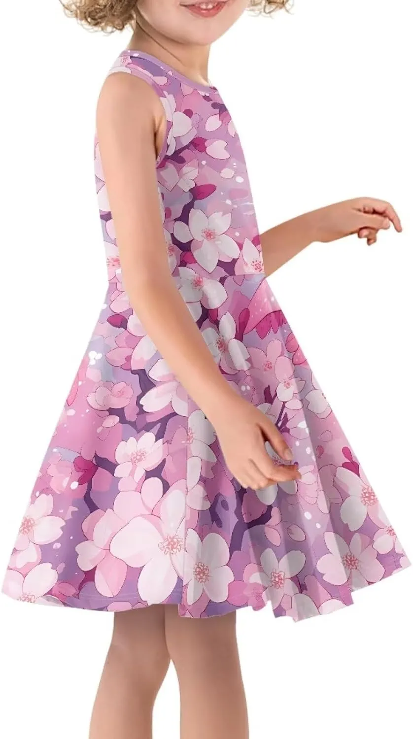 Kids Casual Dress for Girls Cute Outfits Sleeveless Clothes Size 3-16