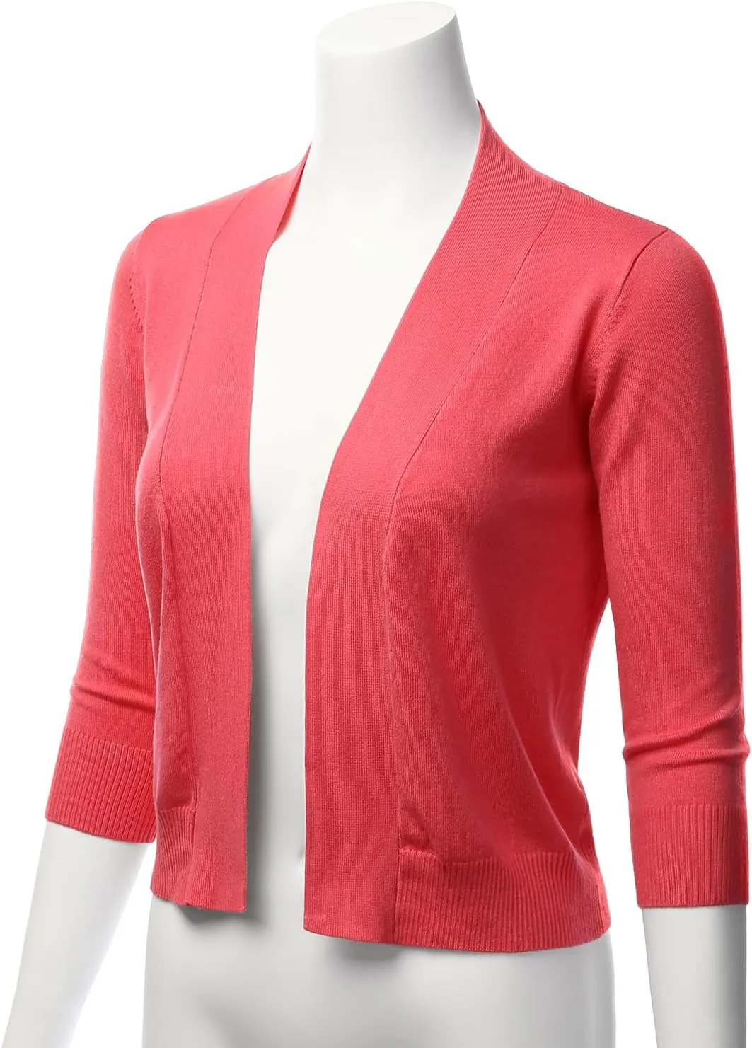 LALABEE Women's Classic 3/4 Sleeve Open Front Cropped Bolero Cardigan Shrugs for Dresses (S~XXL)