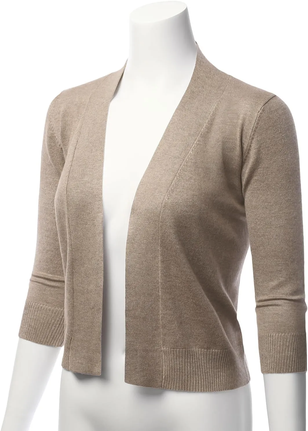 LALABEE Women's Classic 3/4 Sleeve Open Front Cropped Bolero Cardigan Shrugs for Dresses (S~XXL)