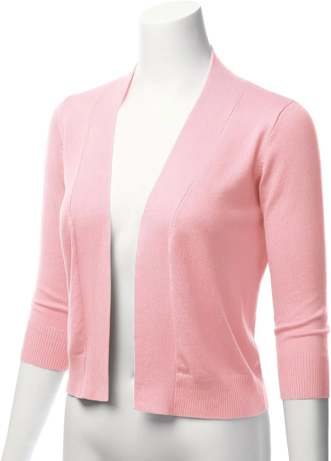 LALABEE Women's Classic 3/4 Sleeve Open Front Cropped Bolero Cardigan Shrugs for Dresses (S~XXL)