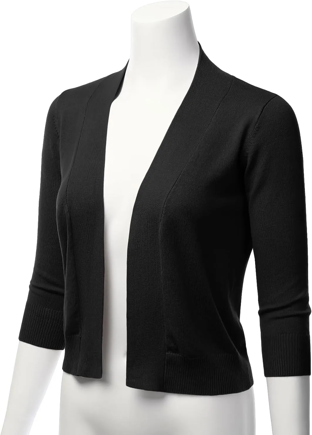 LALABEE Women's Classic 3/4 Sleeve Open Front Cropped Bolero Cardigan Shrugs for Dresses (S~XXL)