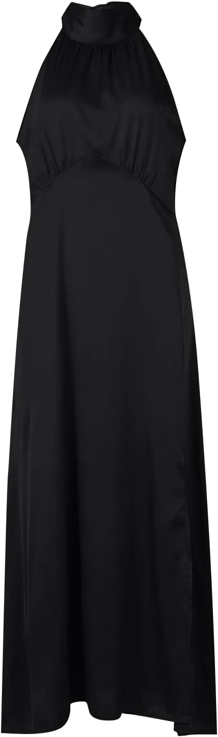 Maxi Dress for Women Split Mock Neck Sleeveless Dress Formal Cocktail Dresses Solid Party Club Skirt