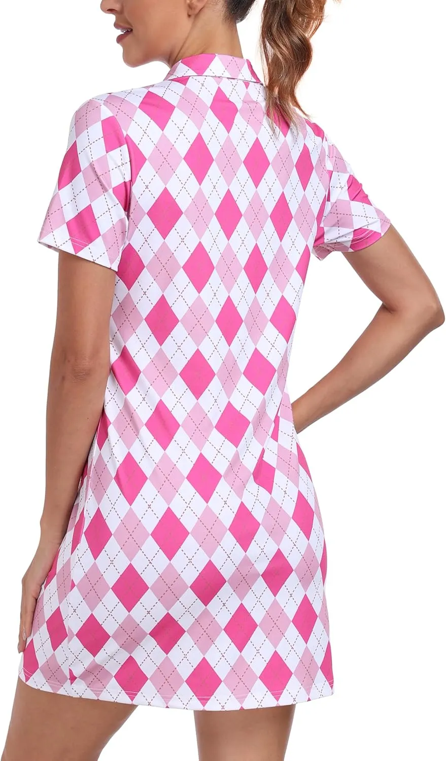 MoFiz Women's Golf Tennis Dress Sports Polo Dress Short Sleeve Quick Dry Casual Workwear Button