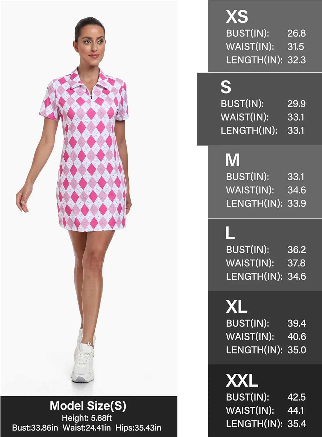 MoFiz Women's Golf Tennis Dress Sports Polo Dress Short Sleeve Quick Dry Casual Workwear Button