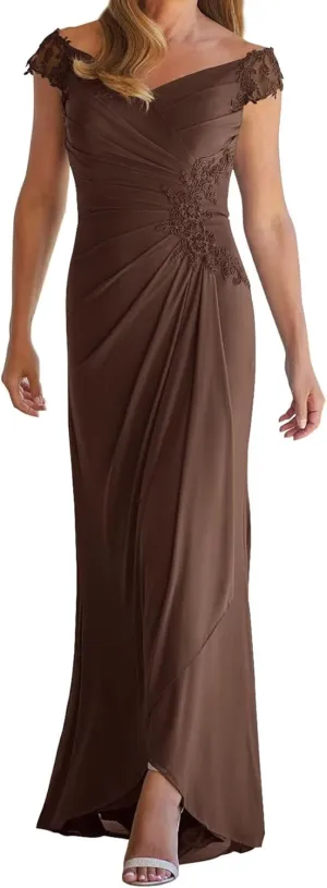 Mother of The Bride Dresses for Wedding Lace Chiffon Formal Formal Mother of The Groom Dresses with Slit