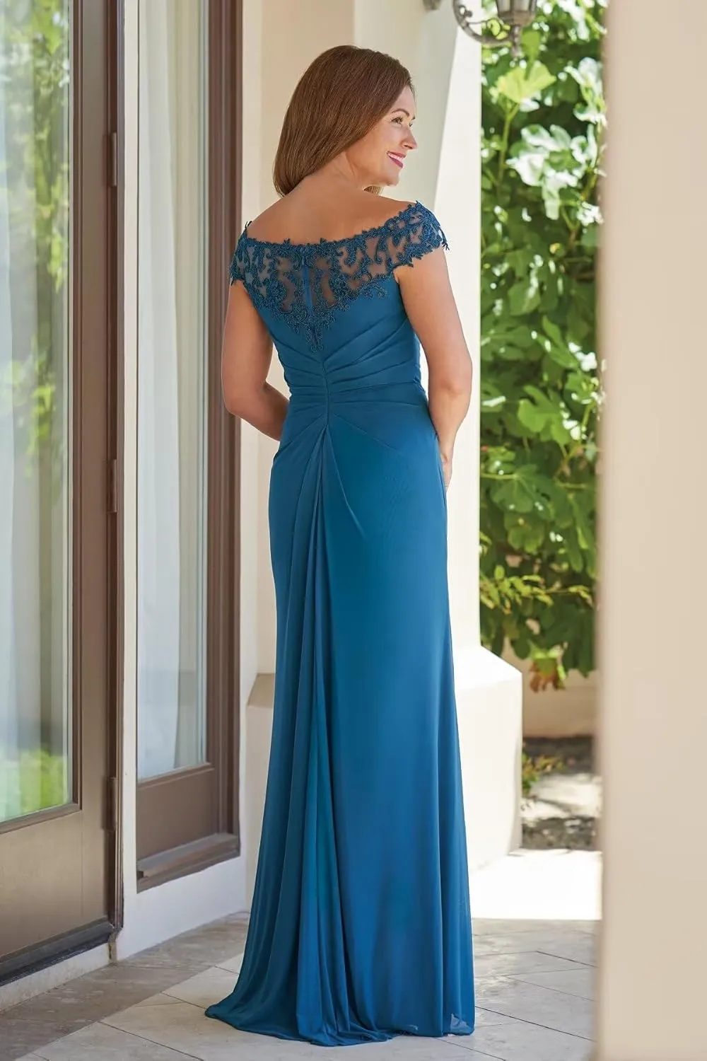 Mother of The Bride Dresses for Wedding Lace Chiffon Formal Formal Mother of The Groom Dresses with Slit