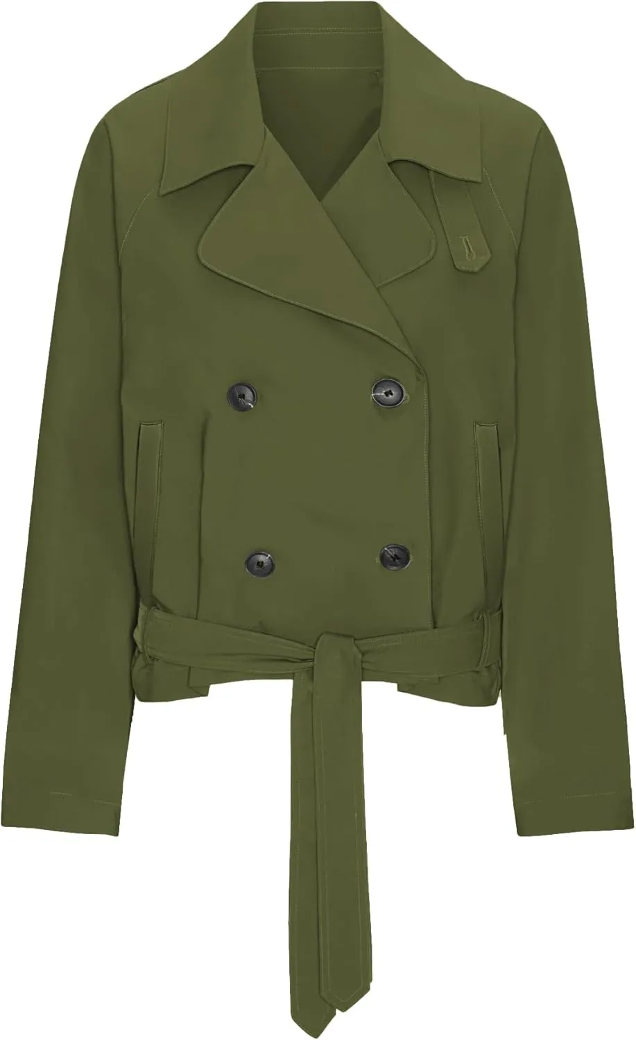 Onedreamer Women's Double Breasted Trench Coat Classic Lapel Long Sleeve Blazer Jackets Casual Outerwear With Belt