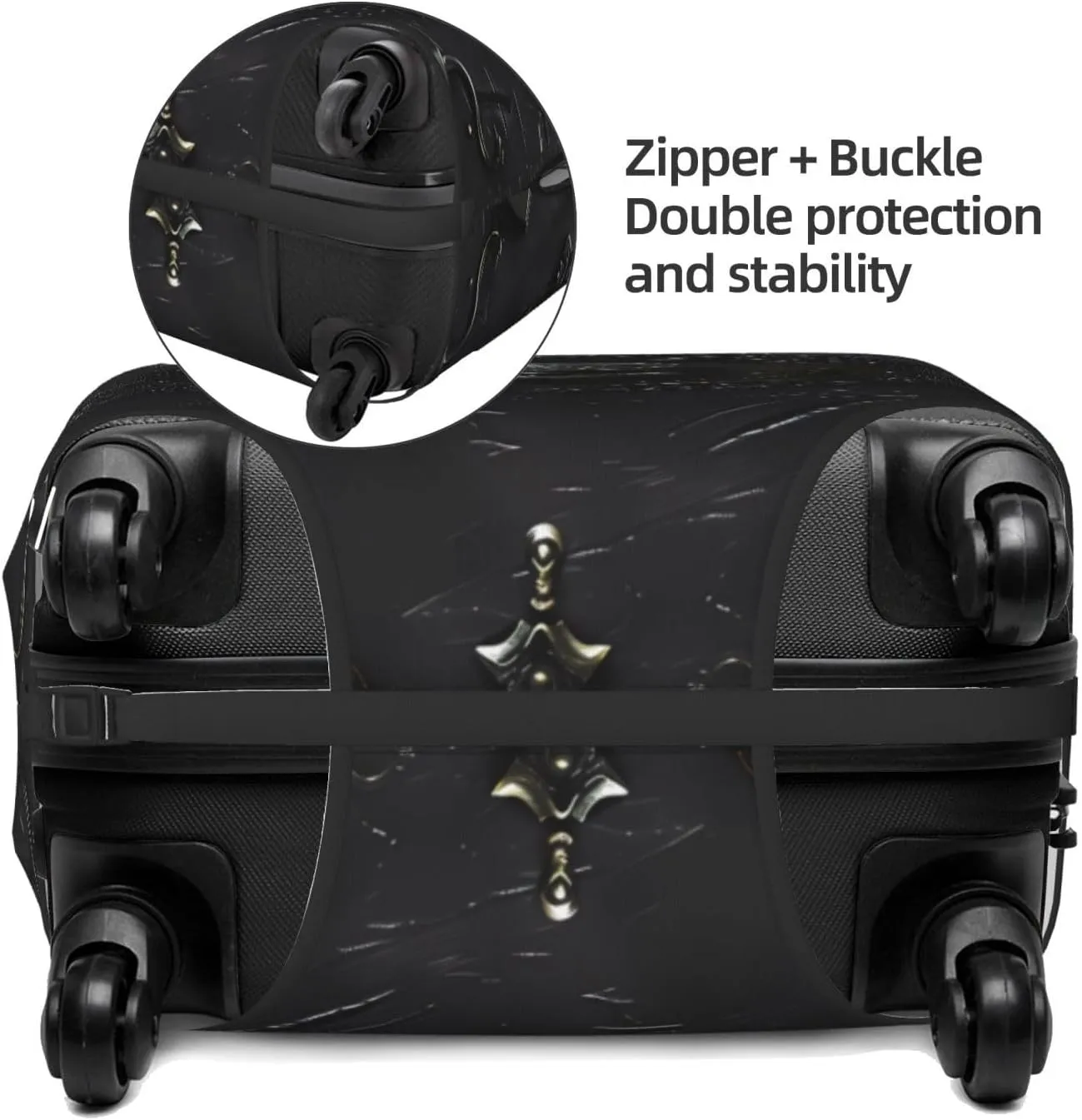 Ornate Dark Skull Book Travel Luggage Covers - Elasticity Suitcase Covers Protector for Luggage 18-32 Inch