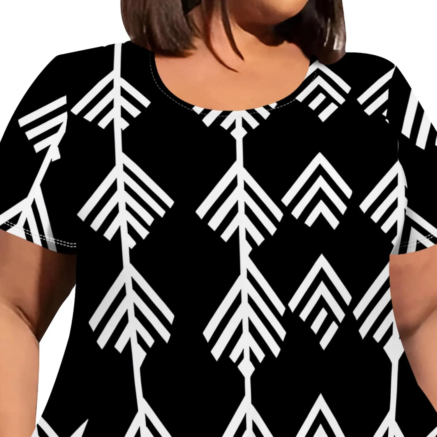 Oversize Tshirt Dress for Curvy Women Summer Tie Dye Casual Plus Size Crewneck Short Sleeves Midi Tunic Dress with Pockets