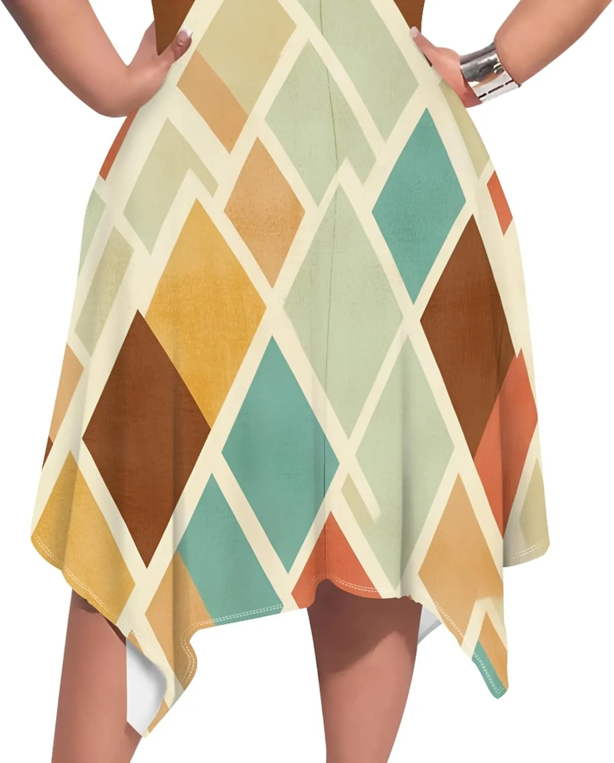 Oversize Tshirt Dress for Curvy Women Summer Tie Dye Casual Plus Size Crewneck Short Sleeves Midi Tunic Dress with Pockets