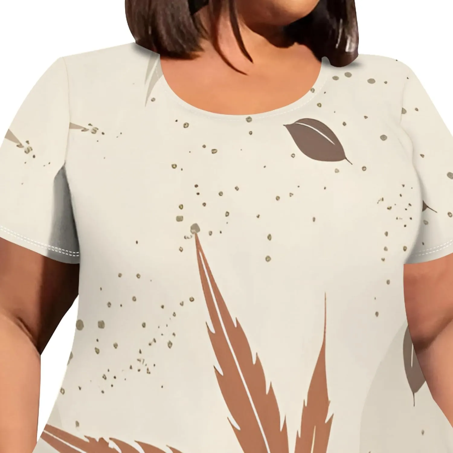 Oversize Tshirt Dress for Curvy Women Summer Tie Dye Casual Plus Size Crewneck Short Sleeves Midi Tunic Dress with Pockets