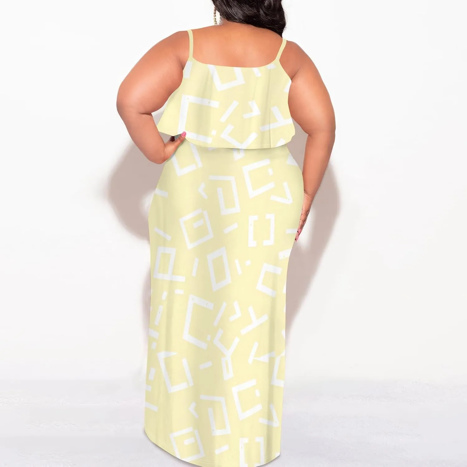 Plus Size Summer Maxi Dress for Curvy Women Spaghetti Strap Casual Floral Print Sundress Loose Sleeveless Flowy Tiered Dress