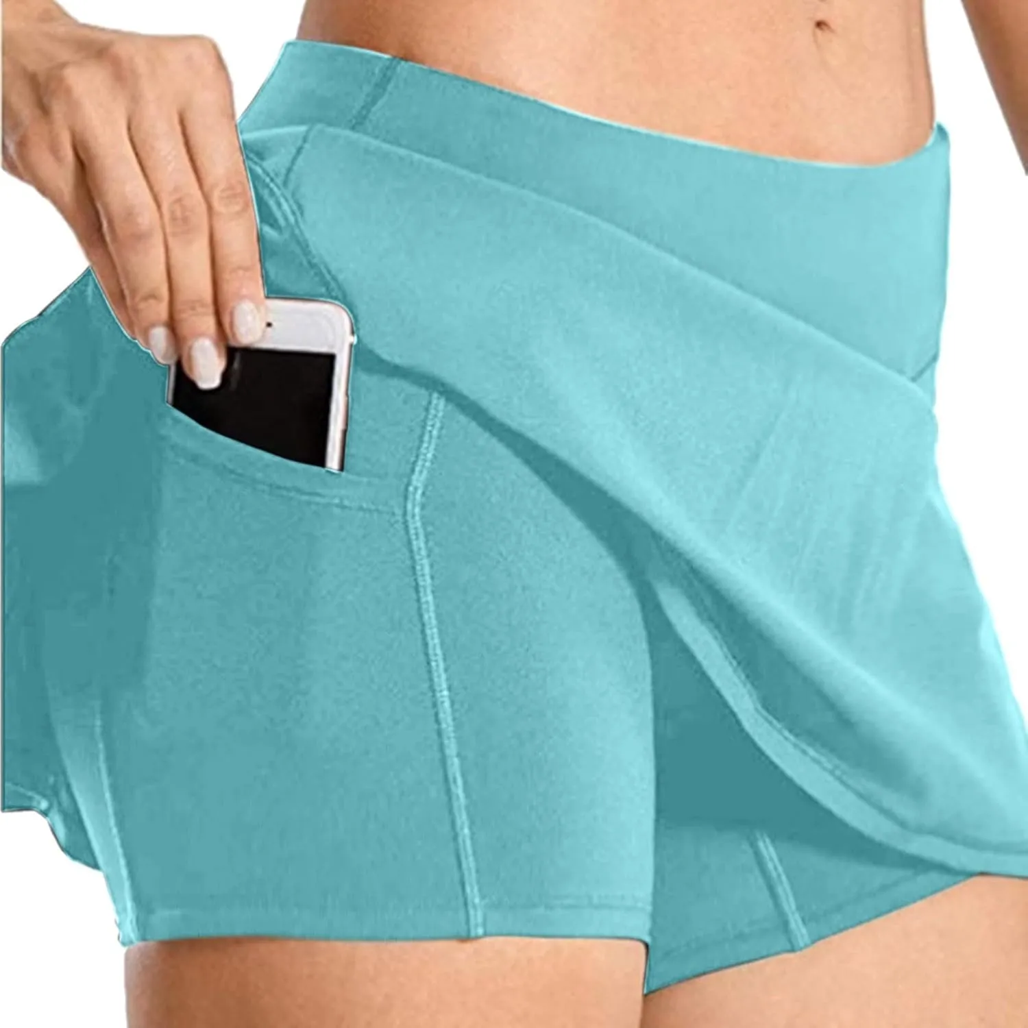 Plus Size Tennis Skirt with Shorts Underneath for Women Summer Athletic Golf Skorts with Pockets Pleated Flowy Mini Skirts