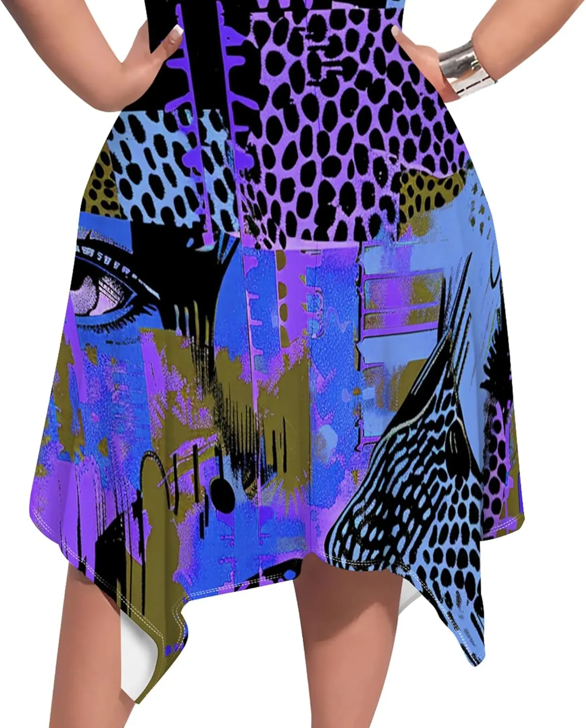 Plus Size Women's Casual Loose T Shirt Midi Dresses Trendy Summer Short Sleeve Swing Sundresses with Pockets Dress