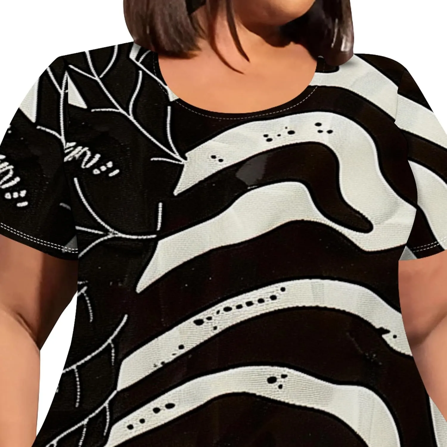 Plus Size Womens Summer Boho Tie Dye Pockets Midi Dresses Round Neck Short Sleeve Knee Length Party Club Flowy Maxi Sundress