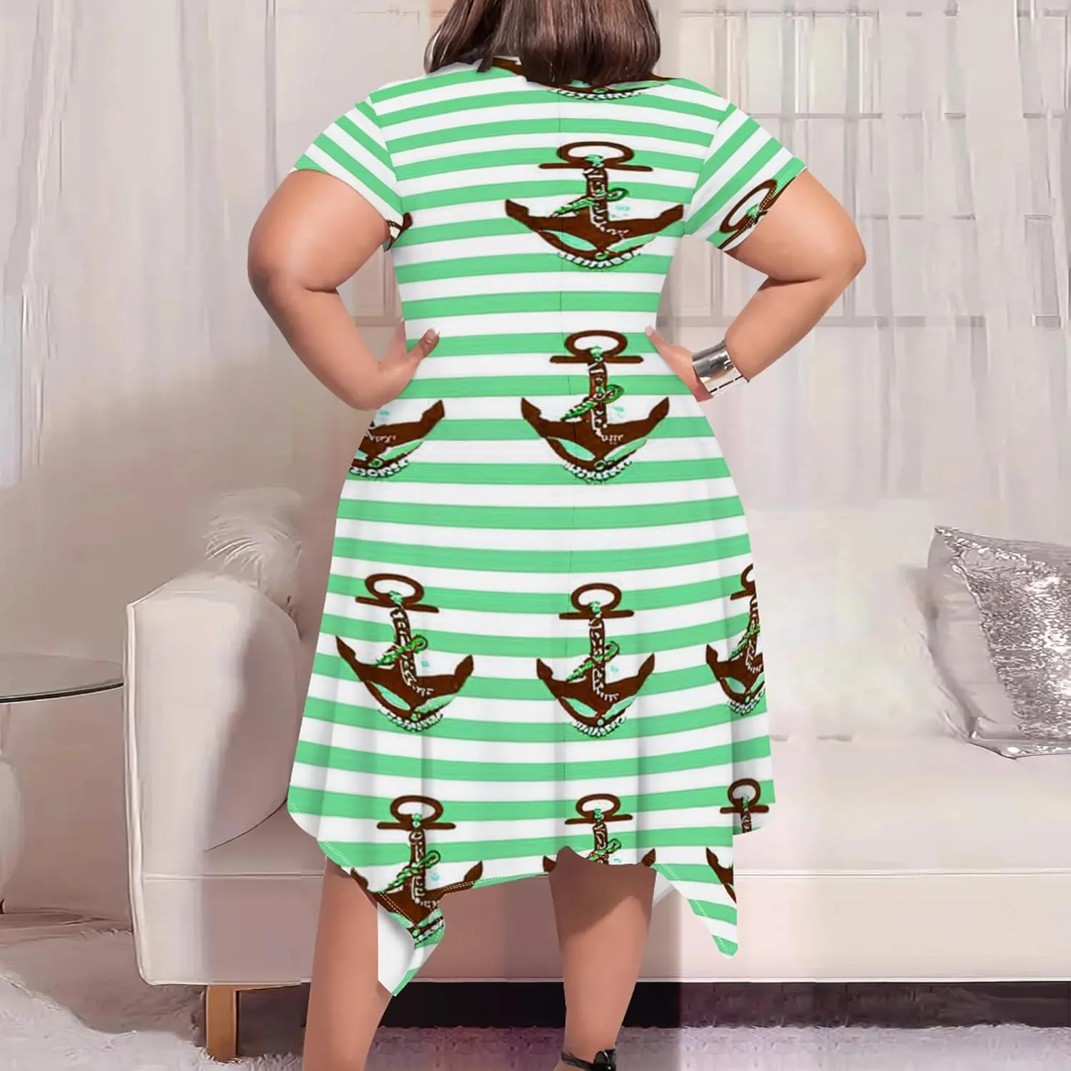 Plus Size Womens Summer Casual T Shirt Midi Dresses Crewneck Short Sleeve Swing Tunic Sundresses with Pockets Dress