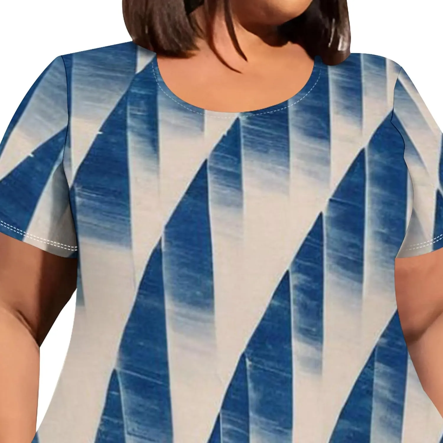 Plus Size Womens Summer Casual T Shirt Midi Dresses Crewneck Short Sleeve Swing Tunic Sundresses with Pockets Dress