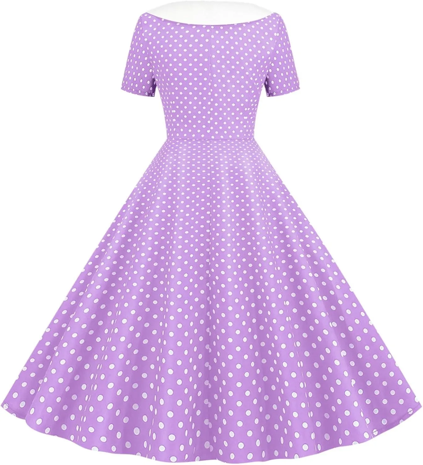 Polka Dot Dress for Women Vintage Style Button Down Dress with Collar and Belt Vintage