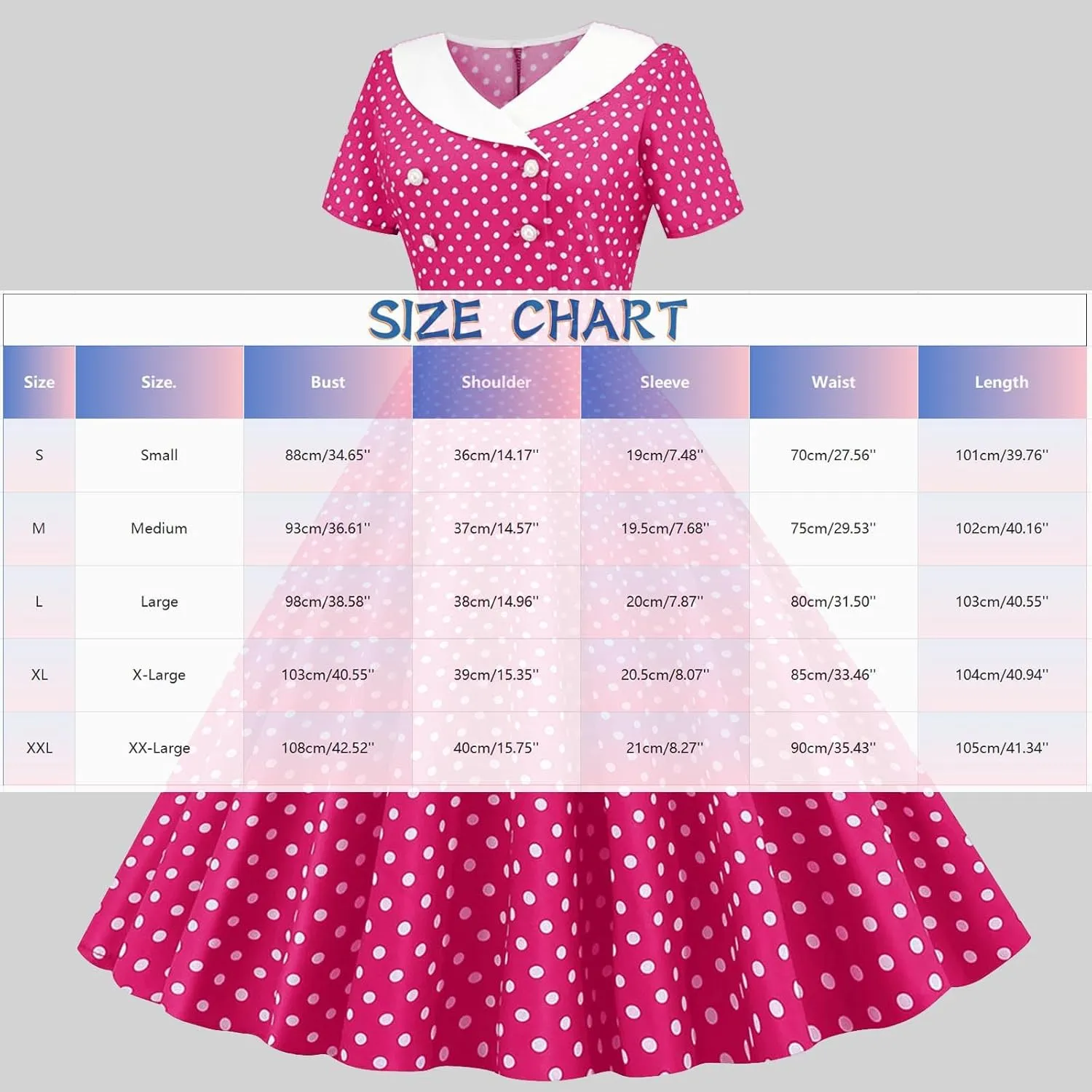 Polka Dot Dress for Women Vintage Style Button Down Dress with Collar and Belt Vintage