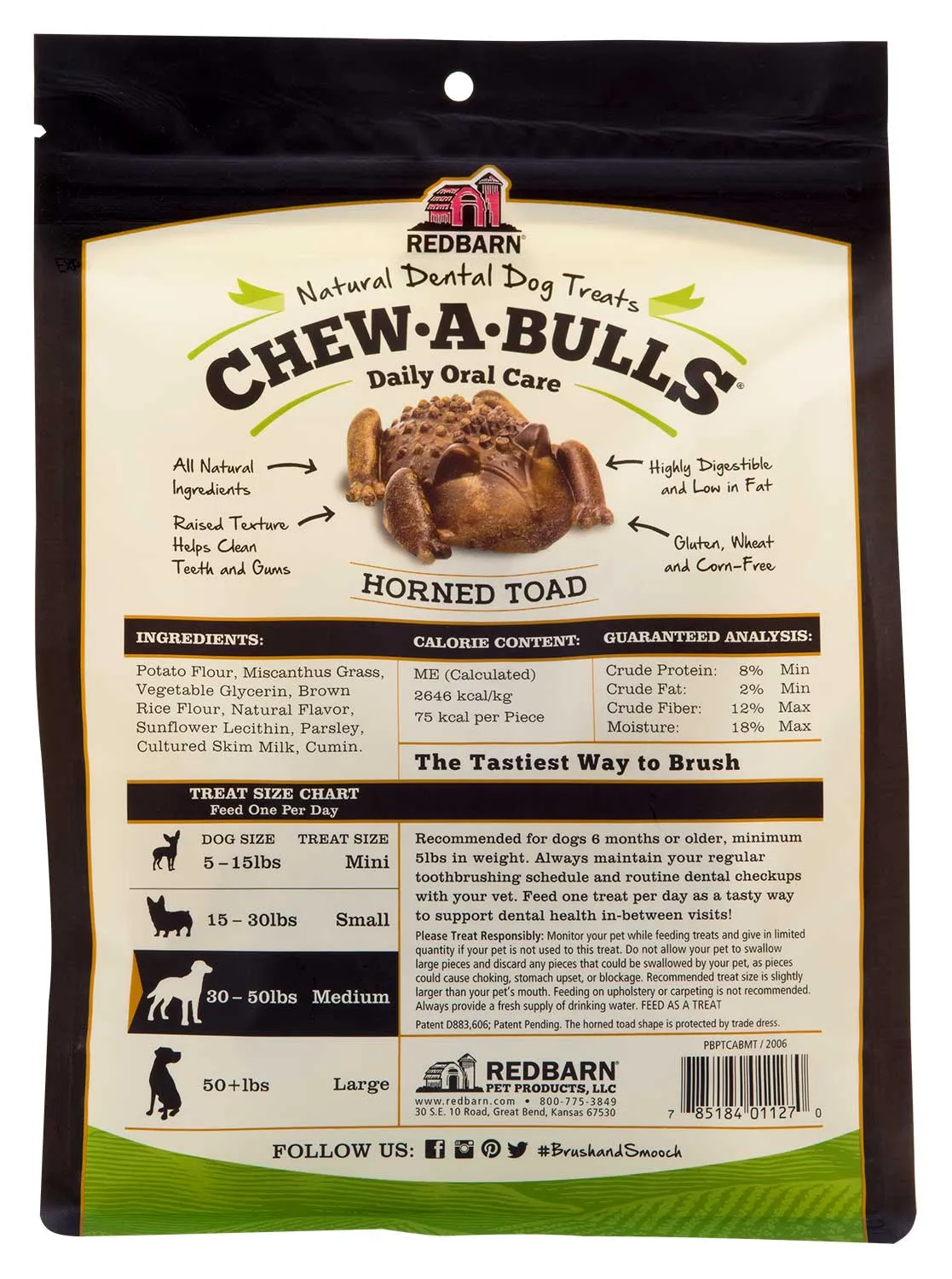 RedBarn Horned Toad Chew-A-Bulls Daily Oral Care Multi-Pack for Dogs