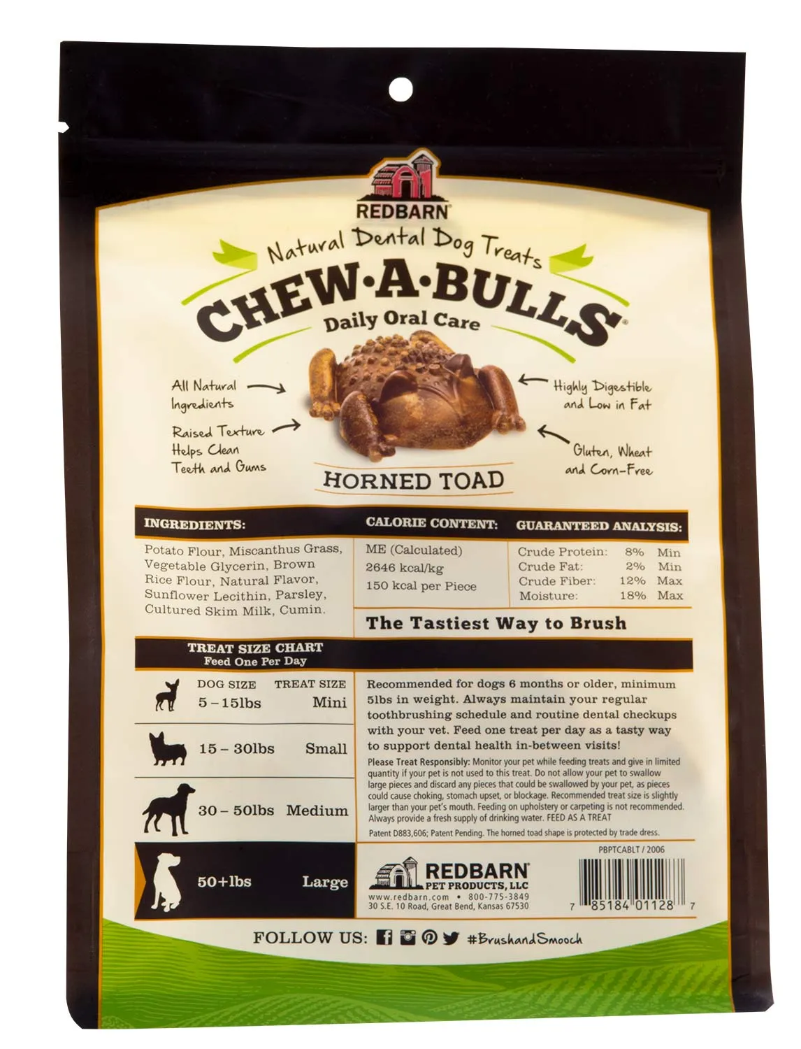 RedBarn Horned Toad Chew-A-Bulls Daily Oral Care Multi-Pack for Dogs