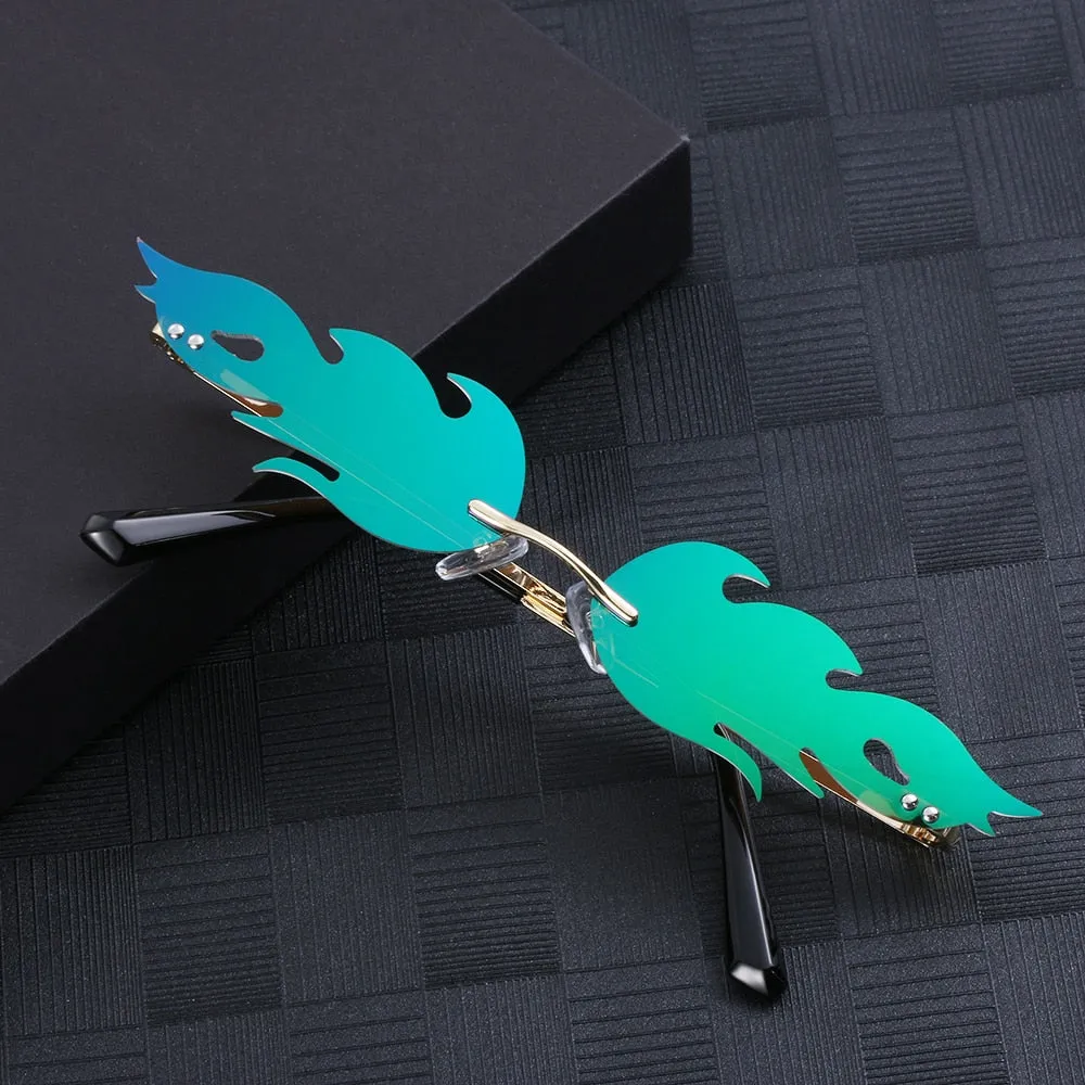 Reflective Rimless Vintage Fashion Sunglasses