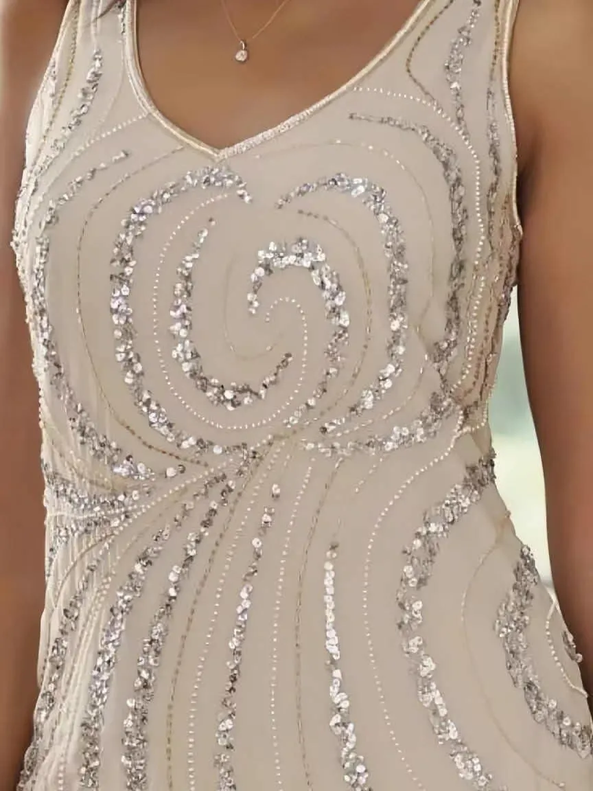 Sequin Chiffon Mother of The Bride Dresses with Jackets for Wedding Tea Length Dresses for Women Formal