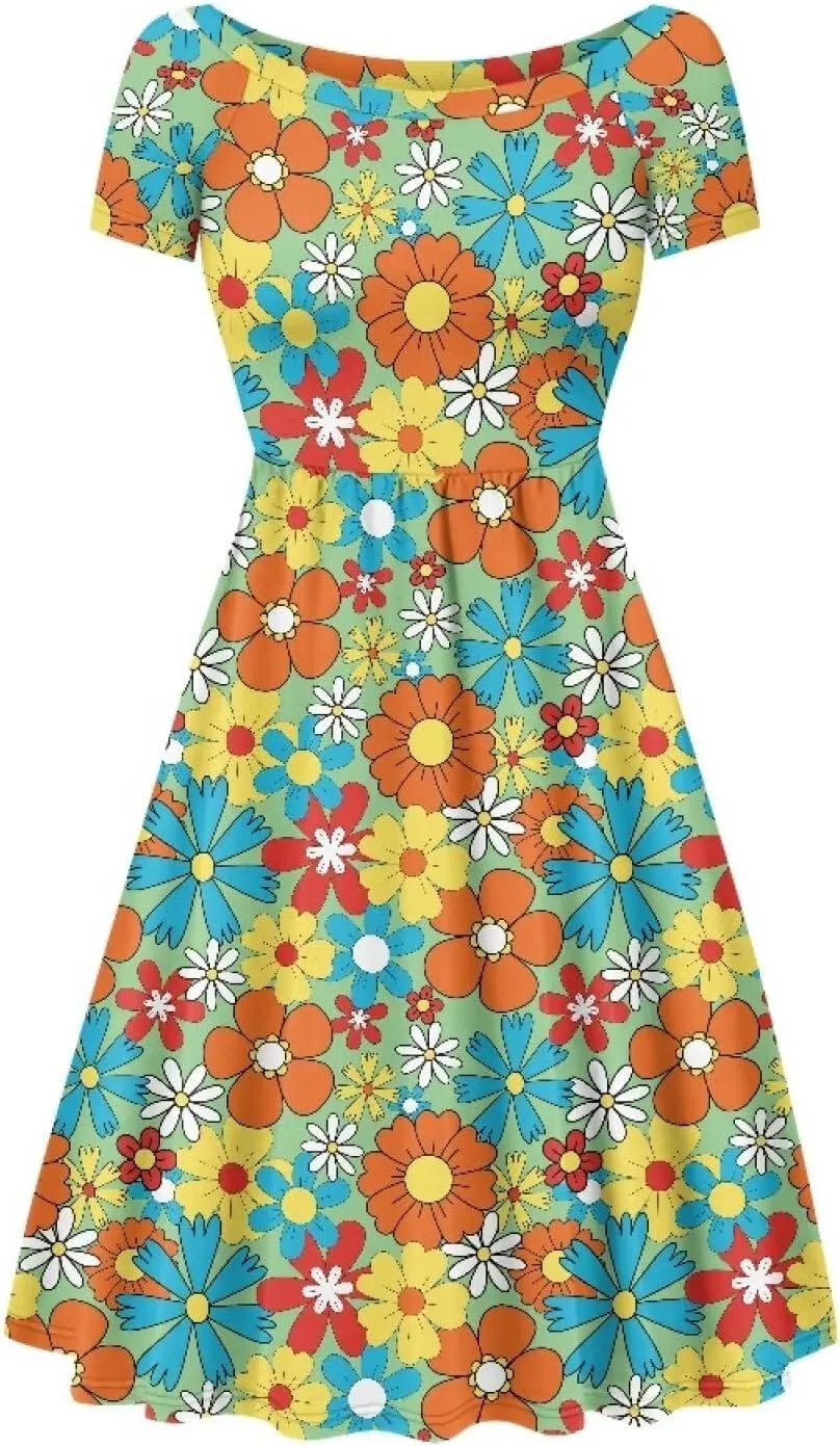 Short Sleeve Dresses for Women Crewneck Summer Dresses for Women Womens Nightgowns Dress for Women Plus Size XS-4XL