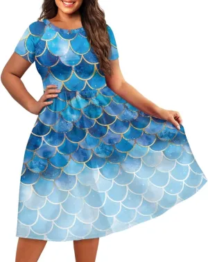 Short Sleeve Dresses for Women Crewneck Summer Dresses for Women Womens Nightgowns Dress for Women Plus Size XS-4XL