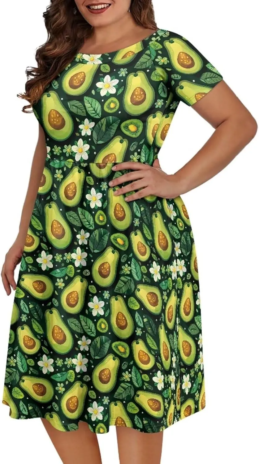 Short Sleeve Dresses for Women Crewneck Summer Dresses for Women Womens Nightgowns Dress for Women Plus Size XS-4XL
