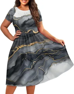 Short Sleeve Dresses for Women Crewneck Summer Dresses for Women Womens Nightgowns Dress for Women Plus Size XS-4XL