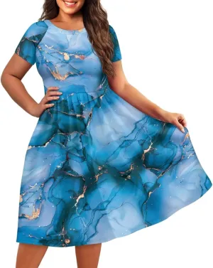 Short Sleeve Dresses for Women Crewneck Summer Dresses for Women Womens Nightgowns Dress for Women Plus Size XS-4XL