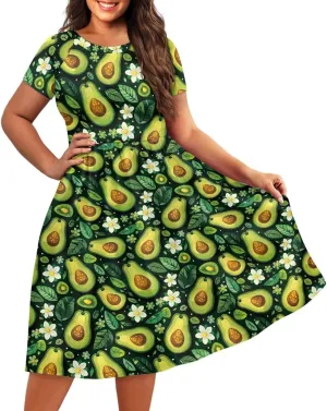 Short Sleeve Dresses for Women Crewneck Summer Dresses for Women Womens Nightgowns Dress for Women Plus Size XS-4XL