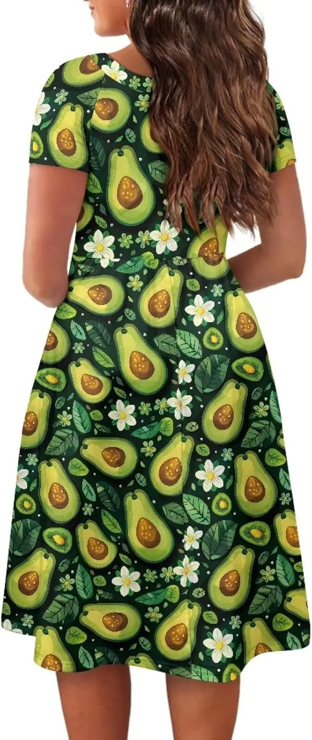 Short Sleeve Dresses for Women Crewneck Summer Dresses for Women Womens Nightgowns Dress for Women Plus Size XS-4XL