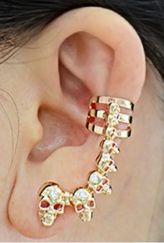 Silver color Ear climber with ear cuff