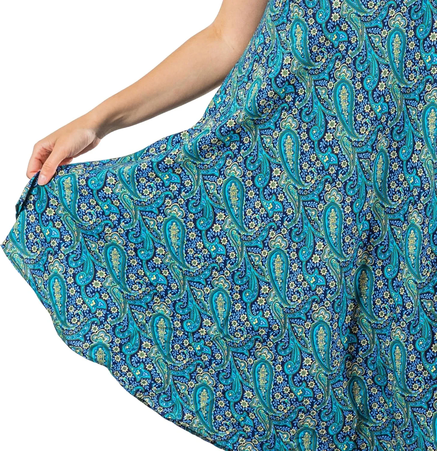 Sleeveless Midi Sundress, Vacation Outfit Floral Midi Dress for Women Floral Print Sundress Beach Cover Ups with Pocket
