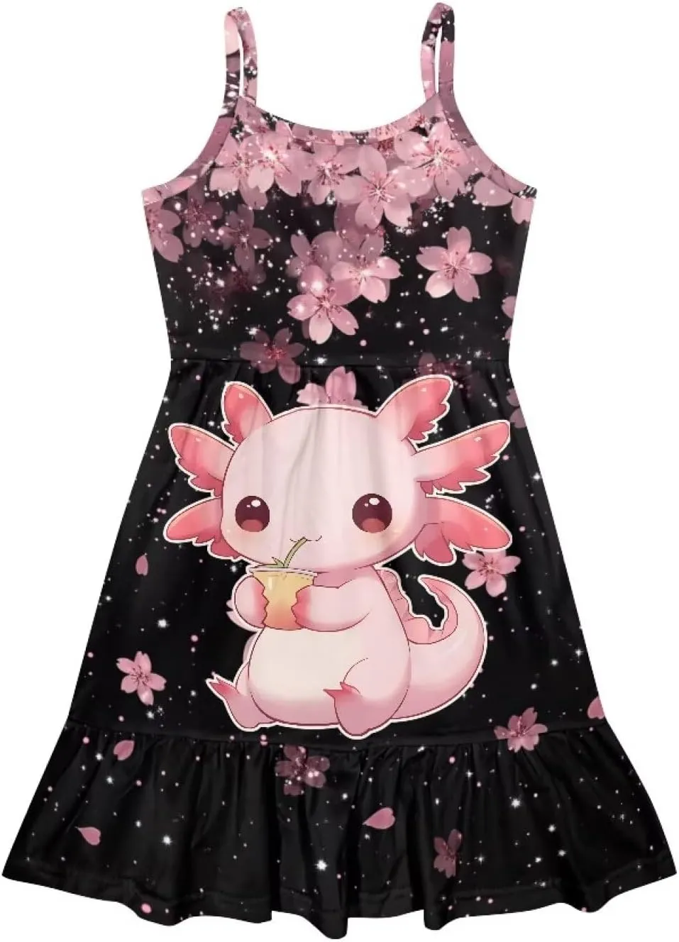 Spaghetti Strap Dresses for Girls 3-14Y Smocked Summer Flowy Dress